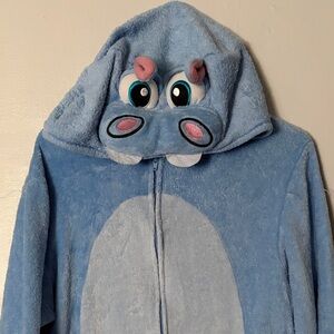 Blue Hippo Hooded Onesie